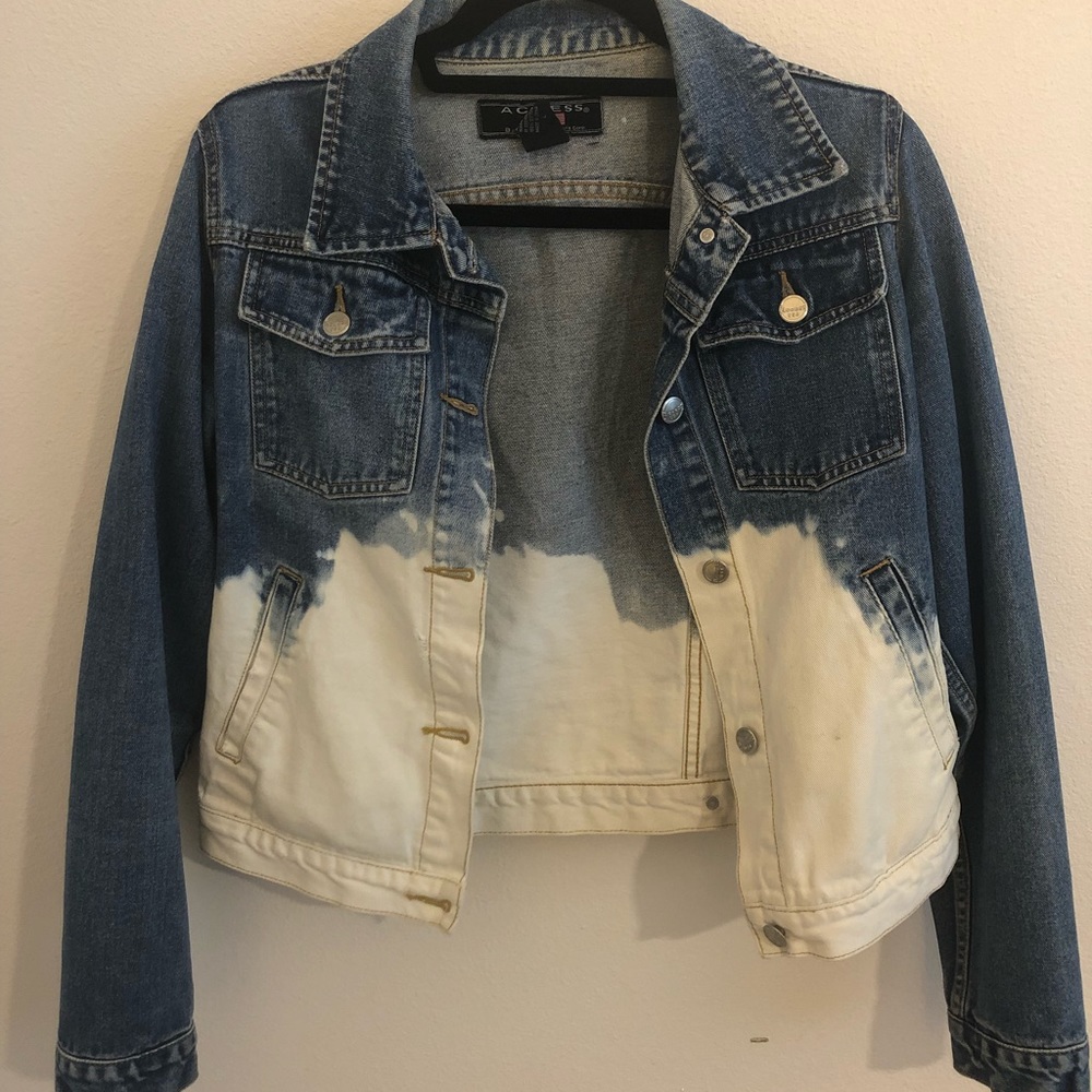 Two tone acid wash Jean jacket